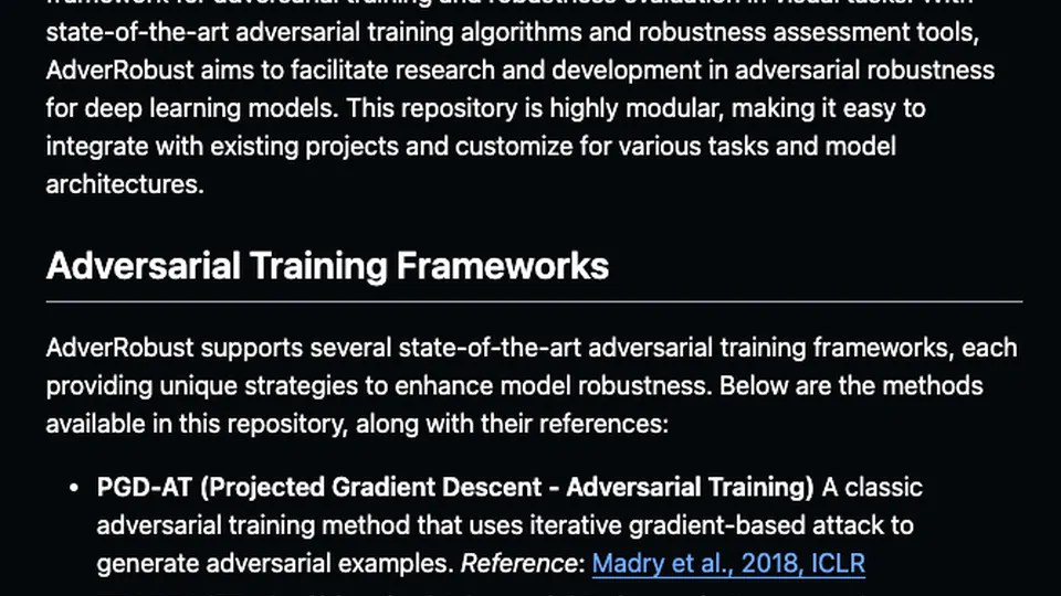 Released AdverRobust, a open-source framework for adversarial training and robustness evaluation!