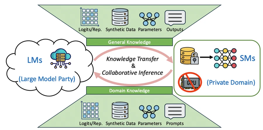 Collaboration of LMs and SMs for domain tasks