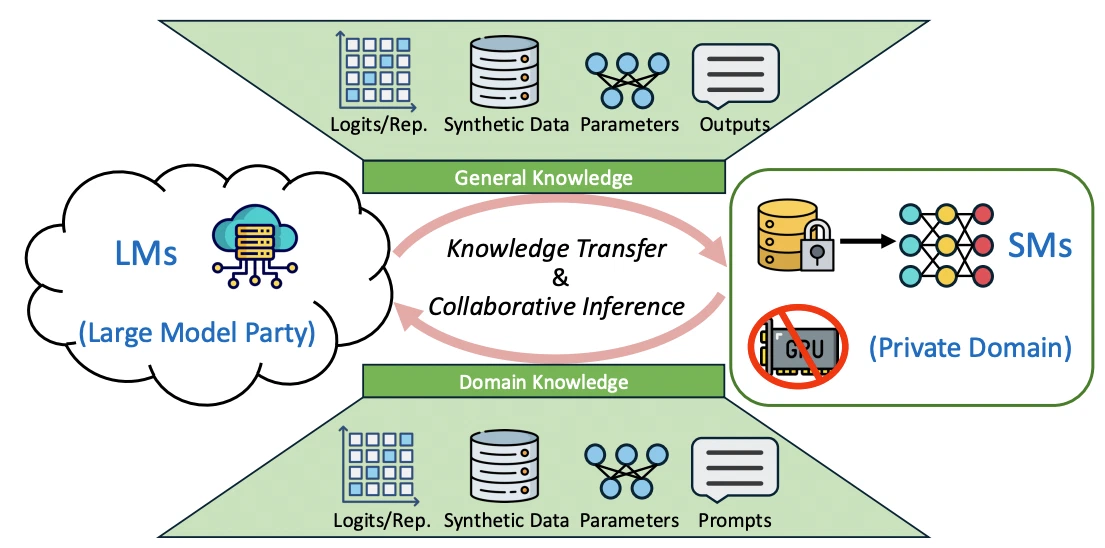 Collaboration of LMs and SMs for domain tasks